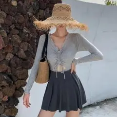 Dazy グレー 水着 フレアスカート 2点セット
