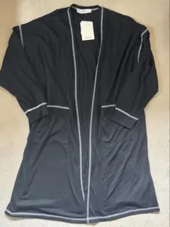 黒 ステッチ♪ロングカーディガン 長袖