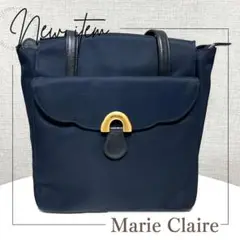 【美品】Marie Claire マリクレール トートバッグ ネイビー ナイロン