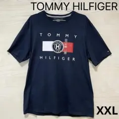 トミーヒルフィガー Tシャツ XXL 半袖 プリント ロゴ メンズ ネイビー