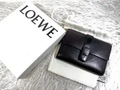 【美品】ロエベ 三つ折り財布 アナグラム バーティカルウォレット ミニ財布 財布