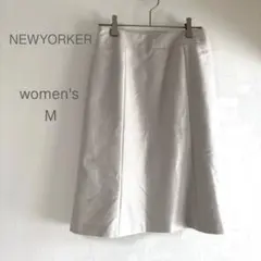 NEWYORKER ひざ丈 スカート フォーマルウェア M 春夏 ベージュ
