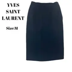 イブサン ローラン YVES SAINT LAURENT スカート ひざ丈 黒