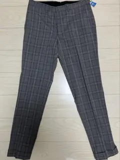 ナノユニバースThe 1st Floor チェック柄スラックス グレー46サイズ