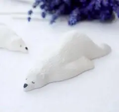 【新品✨完売】よしざわ窯 おやすみシロクマ 益子焼 置物 ペーパーウェイト