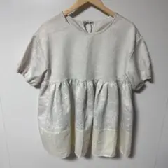 ◯ラジエム　フリル付き半袖トップス バックリボン