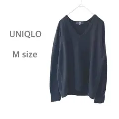 UNIQLO ユニクロ　ウォッシャブルコットン Vネックセーター　ニット　黒