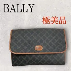 極美品 BALLY バリー モノグラム セカンドバッグ クラッチバッグ ブラウン
