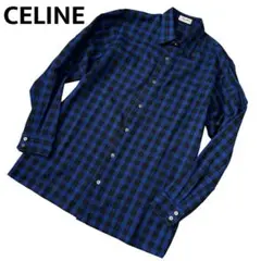 CELINE チェック柄 長袖シャツ ブラック・ホワイト M 2025年最新】CELINE ネルシャツの人気アイテム - メルカリ