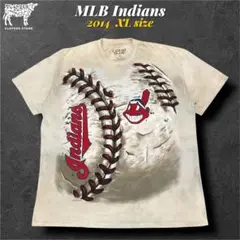 2014 MLB インディアンス プリントTシャツ 表記XL タイダイ風　野球