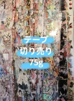 92海外マステPET和紙花柄人物装飾 コラージュ素材 切り売り75gセット 雑貨