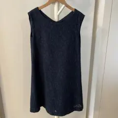 ノースリーブ ダークネイビー ワンピース　S
