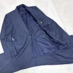 【美品✨】高島屋 ビジネススーツ 総裏 通年 ネイビー 仕事 フォーマル 通勤