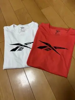 リーボック Reebok 半袖Tシャツ 2枚セット ホワイト レッド Mサイズ