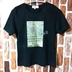 ☆ミカレディ　I T クロコダイル転写プリント　ロゴプリント　Tシャツ ブラック