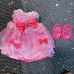 メルちゃんピンクドレス　リボン　靴セット　新品未使用