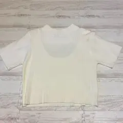 w closet バックオープン半袖ニットプルオーバー