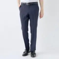 スーツセレクト73cm スラックス KSW 0タックパンツ/ネイビー×バーズアイ