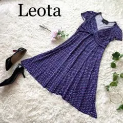 【極美品】LEOTA レオタ　カシュクールワンピース　小花柄　ロング　半袖