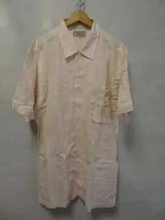ポールスチュアート メンズ 半袖 綿50％麻50％チェック柄シャツ L