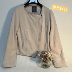 マーブルワルツ ベージュ ジャケット　美品　ジップアップ　かわいい　M