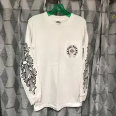 激レア! クロムハーツ 香港限定 フローラルクロス ロンT 白 S 正規品