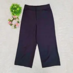 【ミッシェルクラン】 パンツ (SS) ネイビー ワイドパンツ クロップド丈 麻