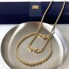 GIVENCHY ヴィンテージネックレス&ブレスレット ゴールド 箱付