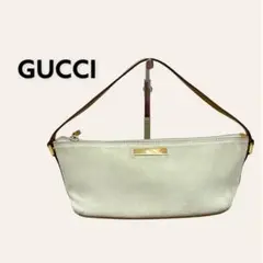 高級 グッチ ロゴプレート スエードレザー ハンドバッグ アクセサリーポーチ