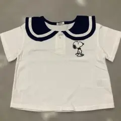 【美品】PEANUTS スヌーピー セーラー襟 半袖シャツ 90