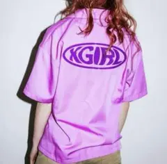【エックスガール✨美品】半袖シャツ y2k パープル　S バックロゴ　紫　ピンク