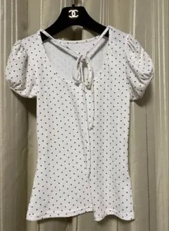 Dazy ホワイトドット 半袖 L シーイン ストレッチ 凄いです