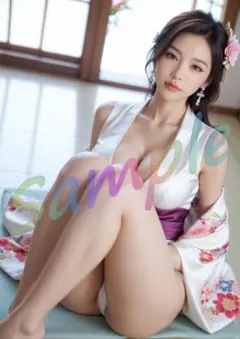 NY037【1点物】A4 ポスター AI リアル 写真 グラビア 着物 彼女