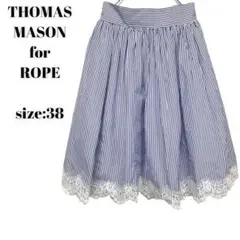 THOMAS MASON for ROPE ロペ スカート ひざ丈 ストライプ