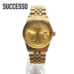 SUCCESSO スッチェッソ ゴールド 腕時計 ラインストーン
