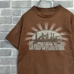 【US古着】半袖プリントTシャツ ブラウン アドベンチャー