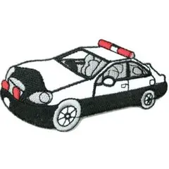 アイロンワッペン パトカー 車 POLICE 乗り物 警察