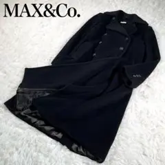 【美品】MAXu0026Co マックスアンドコー カシミヤ混ウールロングコート ダブル