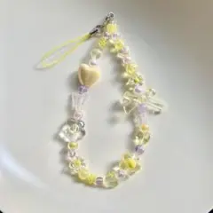 ビーズストラップ♡yellow