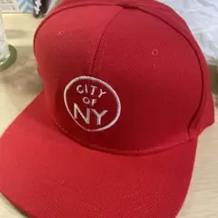 赤 CITY OF NY ベースボールキャップ