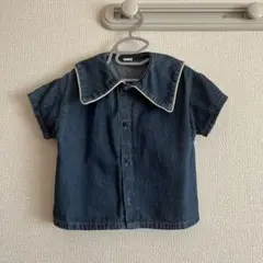 【1回使用】コトリ　デニム セーラーTシャツ　サイズ90