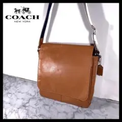 COACH ヘリテージ ショルダーバッグ 本革 レザー ブラウン F70555