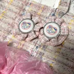 マタニティマーク　ハンドメイド　ツイード　キラキラ　ピンク