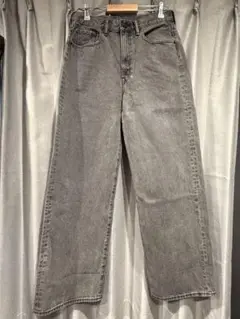 【即納・美品】GU ジーユー バギージーンズ丈長め グレー 80cm 31