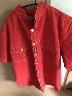 90s OLD VERSACE 半袖 シャツ 赤