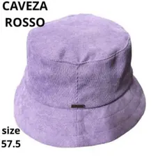 美品　CAVEZA ROSSO カベサロッソ　パープル バケットハット　ベロア
