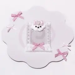 トレカケース デコ フリル レース ピンク リボン ホイップ ホイップ犬