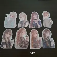 コラージュ素材　女の子イラスト　 ダイカットセット