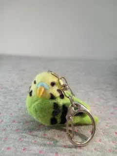セキセイインコのキーホルダー　羊毛フェルト