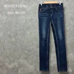サムシング エドウィン【S-M】 スキニーストレッチデニムパンツ ローライズ